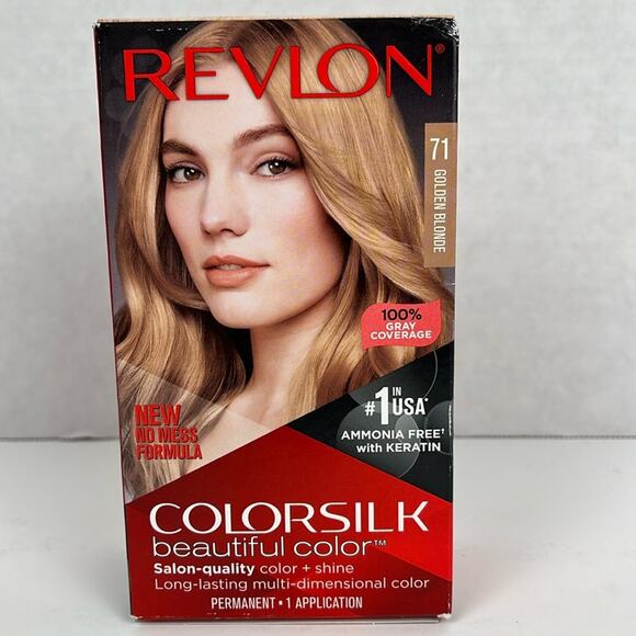 Revlon Colorsilk Hair Color Permanent 71 Golden Blonde Ammonia Free Keratin - Picture 2 of 7
